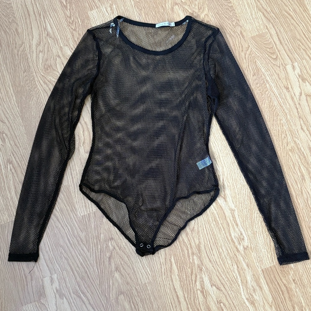 Heart Hips Black Mesh Bodysuit